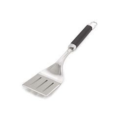 Weber Spatule de Précision pour Barbecue - 3 Arêtes Biseautées et Manche Antidérapant - Lavable au Lave-Vaisselle - Accessoire Barbecue Premium - Couleur Argent (6761), noir/argent