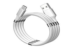 ITAL - Magnetisk och upprullbar USB-kabel för laddning och synkronisering av smarttelefoner kompatibel med USB-C, Micro USB och Phone - Modell PK01