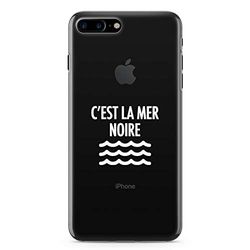 Zokko iPhone 8 Plus Plus fodral "It's Black Sea - iPhone 8 Plus Plus storlek - mjukt genomskinligt bläck vitt