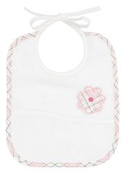 FILET 2230ROSE slabbetje van zachte badstof van 100% katoen met zak van Aida-stof om te borduren met kruissteek, kleur wit