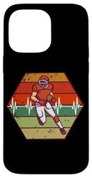 Sport Rugby Calciatore Retro Tramonto Heartbeat Calcio Custodia per iPhone 14 Pro Max
