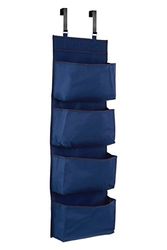 Premier Housewares Organizador Colgante para Puerta de 4 Bolsillos, poliéster, Azul, 10 x 34 x 90 cm