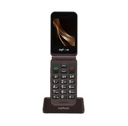myPhone Harmony LTE Teléfono móvil de Tapa para Mayores sin Contrato, Botón SOS, Teclas Grandes, Pantalla 2,8"+ 1,44", Cámara 2 MP, Base de Carga, 4G, Batería 1300 mAh, Bluetooth – Praline Collection