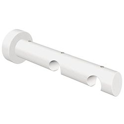 Flair Deco 11022008 – 0032 Suporte para varão de cortina de 20 mm de diâmetro, 2 vias de unidade interior distância até à parede. 9/15 cm, cor branca lacada de madeira