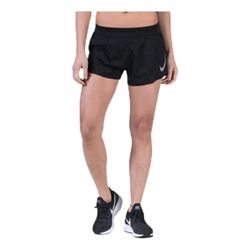 Nike W NK AROSWFT Track Short, Pantaloncini Sportivi Donna, Black/(Reflective Silv), S