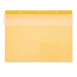 Krog Set di 25 sacchetti per marcatura con foro per appenderla, con sportello antipioggia, formato A5 orizzontale, colore: giallo