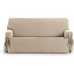 ECOMMERC3 | Copridivano universale a 3 posti, design a un unico pezzo, con regolazione tramite lacci - copridivano beige 4 punti di fissaggio stabili