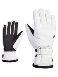 Ziener KASA - Guanti da sci da donna, per sport invernali, extra caldi, traspiranti, G-Loft, colore bianco, 8,5