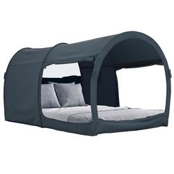LEEDOR Tente de lit de rêve - Abri de lit - Chaude et Respirante - pour Enfants et Adultes - en Attente de Brevet - Noir (Matelas Non Inclus)