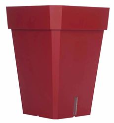 Pot à Loft Carré Haut, 53cm Diamètre, Rouge
