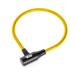 Viro | Elba, Lucchetto per Bici con Cavi Intrecciati in Acciaio, 12mm x 45cm, Giallo