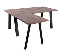 Composad | Bureau d'angle de la Ligne Davinci Brera avec Pieds en métal, Bureau en L pour Bureau et étude, (LxHxP): 171,5 x 74,7 x 170 cm, Couleur Noyer Brera, fabriqué en Italie