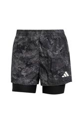adidas Donna Own The Run Spray Dye 2in1 Short, Grey Four/Black, L