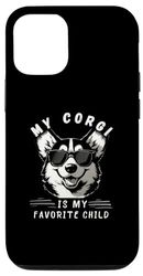 Custodia per iPhone 15 Pro My Corgi Is My Favorite Child Divertente Mamma Papà Cane Famiglia