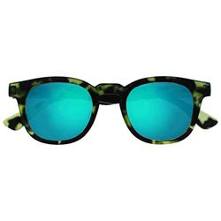 OPULIZE Bay Rispecchiato Di Spessore Giro Uomo Donna Tartaruga Verde Opaco Lettori Sole Occhiali Da Lettura UV400 S97-6 +2,00