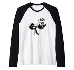 Mancuerna monocromática de Apple Core Strength Fitness Gym Workout Camiseta Manga Raglan