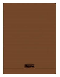 Calligraphe 18411C Un Cahier Agrafé Marron (une Marque de Clairefontaine) - 24x32 cm - 96 Pages Grands Carreaux - Papier Blanc 90 g - Couverture Polypro Transparent