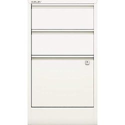 Bisley Home Filer, 2 tiroirs universels, 1 tiroir HR, métal, 696 Blanc signalisation, 40 x 41,3 x 67,2 cm
