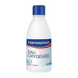 HANSAPLAST - Eau Oxygénée 10 Volumes - Désinfectant Plaies à Usage Externe - Pour Les Petites Plaies ou Blessures Superficielles - Eau Oxygénée 3% de Peroxyde d'Hydrogène - 250 ml