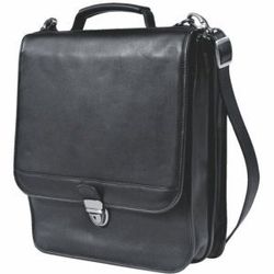 Leitz 60250095 Luna Portfolio with Carryon Strap Leather for Laptop - Black