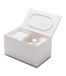 Yamazaki 2427 VEIL Organizador de casa de banho, branco, resina ABS/lastómero, minimalista, 16 x 10 x 9 cm
