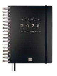 Finocam - Agenda Tempus 16 Mesi 2024 2025 Settimana Vista Verticale Settembre 2024 - Dicembre 2025 (16 mesi) Nero Spagnolo