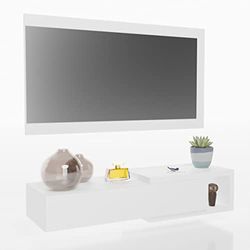Homey Blanco Mueble Recibidor Horizontal, Modelo Alais, Práctico y Funcional, Color, Madera, 91,5cm (Largo) x 26cm (Fondo) x 69,2cm (Alto)