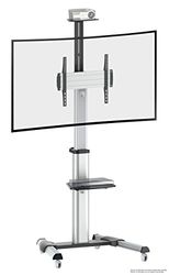 RICOO FS0444 Tv-standaard, oprolbaar, in hoogte verstelbaar, universeel voor 40-75 inch, televisiestandaard met wieltjes, staande televisievoet, tot 50 kg, max. VESA 400 x 400 mm, tv-poten
