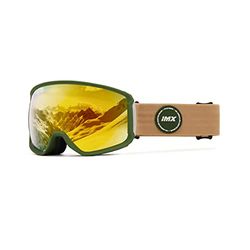 IMX RACING Peak Skibril Snowboardbril Drielaagse spons DualLens anti-kras anti-condens en UV-coating breedband met siliconen print