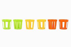 Pratesi Pack de 6 Porta Vasos, 18/8 Stainless Steel, Multicolor, One Size