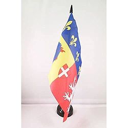 AZ FLAG Bandera de Mesa de RÓDANO-Alpes 21x14cm - BANDERINA de DESPACHO DE RHÔNE-Alpes - Francia 14 x 21 cm