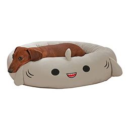 Squishmallows Oficjalne 61-calowe legowisko dla zwierząt Gordon Shark - średnie Ultrasoft oficjalne pluszowe legowisko dla zwierząt domowych