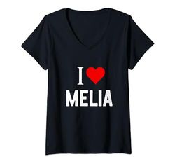 Mujer Amo a Melia Camiseta Cuello V