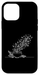 Custodia per iPhone 12 mini Pianta da tè con disegno artistico a una linea