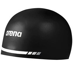 Arena 3D Soft USA Unisex volwassen siliconen badmuts voor mannen en vrouwen zwembad praktijk en race zwemkit, zwart, extra groot