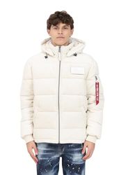 Alpha Industries Heren Puffer Cord Winterjas Jet Stream White