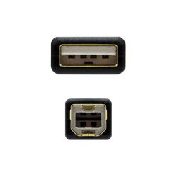Brightium Cable USB 2.0 para impresora, ferrita, A/M-B/M, 3.0 metros, ideal para conectar impresoras a computadoras y transferir datos rápidamente.