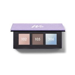 We Make-Up As Mini Palet Summer (102,105,306) – 3 sombras de ojos ultrapigmentadas de larga duración, color rosa-blanco, parduzco, blanco perla con espejo