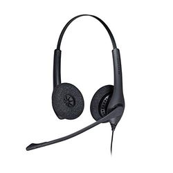 Jabra Biz 1500 Quick Disconnect On-Ear Stereo Headset - Corded Headphone with Noise-cancelling Microphone and Volume Spike Protection for Deskphones, Black