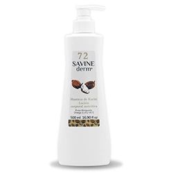 SAVINE DERM LOCIÓN CORPORAL HIDRATANTE MANTECA DE KARITÉ 100% PURA para Pieles Secas/Previene Estrías/Hidratación intensa/Aporta Elasticidad y Suavidad a la Piel/Manteca de Karité Pura 500mL