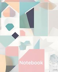 Pastel Aesthetic Notebook: Geometric Pink and Green | Wide Ruled for School & Office