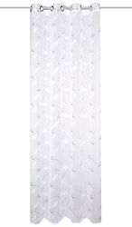 Home Fashion Renato 053320-6805 Rideau en Lin brodé avec Ourlet Vert 245 x 140 cm