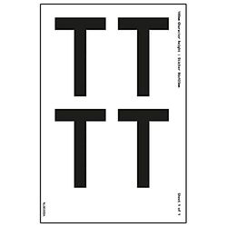 V Safety One Letter Sheet - T - 23mm Character Height - 300x200mm - Self Adhesive Vinyl