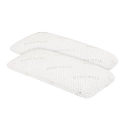 Pikolin Home Conjunto de 2 almofadas viscoelásticas Aloe Vera, capa dupla, fio prateado, firmeza média, para dormir boca acima ou mudar de postura