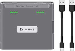 YUNIQUE Espana Cargador Compatible con Drones dji Mini 2 / Mini SE, concentrador de Carga bidireccional Baterías de Drones Accesorios de Cargador USB (Gris)