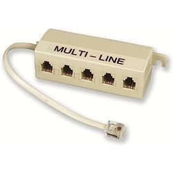 Electraline 62020 Multipresa 5 Plugs con Cavo, Beige