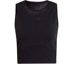 Adidas Aeroknit Crop, T-Shirt Donna, Black, M