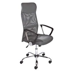 Inter Link - Silla de Oficina Regulable en Altura - Estructura de Metal - Asiento - Gris - Imitación Cuero - Torino