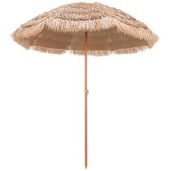 COSTWAY Parasol Hawaii, strandscherm, stro, UPF 50+, 30° knikbaar, tuinscherm, stroparasol, marktparasol, terrasparasol voor tuin, balkon, strand