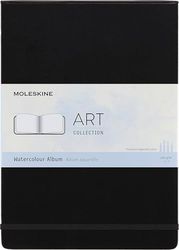 Moleskine Art Collection Watercolor Album e Notebook Blocco da Disegno Chiusura ad Elastico, Carta Adatta a Acquerelli e Matite Acquerellabili, Nero, A4 21 x 29.7 cm, 60 Pagine